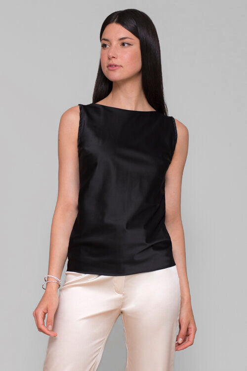 Cowl Back Top Black